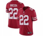 San Francisco 49ers #22 Matt Breida Red Team Color Vapor Untouchable Limited Player Football Jersey