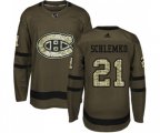 Montreal Canadiens #21 David Schlemko Premier Green Salute to Service NHL Jersey