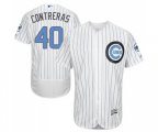 Chicago Cubs #40 Willson Contreras Authentic White 2016 Father's Day Fashion Flex Base Baseball Jersey
