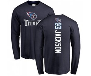 Tennessee Titans #25 Adoree\' Jackson Navy Blue Backer Long Sleeve T-Shirt