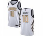 Nike Atlanta Hawks #10 Mike Bibby Authentic White NBA Jersey - City Edition