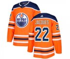 Edmonton Oilers #22 Jean-Francois Jacques Premier Orange Home NHL Jersey
