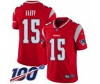 New England Patriots #15 N'Keal Harry Limited Red Inverted Legend 100th Season Football Jersey