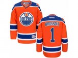 Edmonton Oilers #1 Laurent Brossoit Authentic Orange Third NHL Jersey