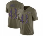 Baltimore Ravens #43 Justice Hill Limited Olive 2017 Salute to Service Football Jersey