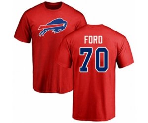 Buffalo Bills #70 Cody Ford Red Name & Number Logo T-Shirt