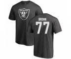 Oakland Raiders #77 Trent Brown Ash One Color T-Shirt