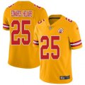 Kansas City Chiefs #25 Clyde Edwards-Helaire Gold Stitched Limited Inverted Legend Jersey