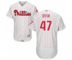 Philadelphia Phillies Cole Irvin White Home Flex Base Authentic Collection Baseball Player Jersey