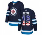 Winnipeg Jets #19 Nic Petan Authentic Navy Blue USA Flag Fashion NHL Jersey