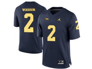 2016 Men\'s Jordan Brand Michigan Wolverines Charles Woodson #2 College Football Limited Jersey - Navy Blue