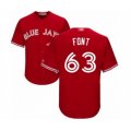 Toronto Blue Jays #63 Wilmer Font Authentic Scarlet Alternate Baseball Player Jersey