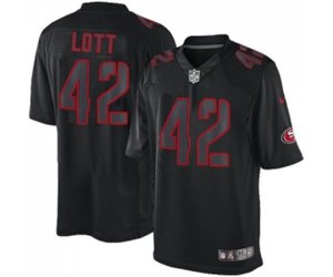 San Francisco 49ers #42 Ronnie Lott Limited Black Impact Football Jersey