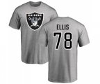 Oakland Raiders #78 Justin Ellis Ash Name & Number Logo T-Shirt