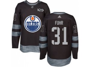 Edmonton Oilers #31 Grant Fuhr Black 1917-2017 100th Anniversary Stitched NHL Jersey