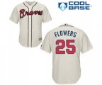 Atlanta Braves #25 Tyler Flowers Replica Cream Alternate 2 Cool Base Baseball Jersey
