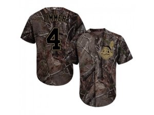 Cleveland Indians #4 Bradley Zimmer Camo Realtree Collection Cool Base Stitched MLB Jersey