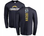 Los Angeles Chargers #57 Jatavis Brown Navy Blue Backer Long Sleeve T-Shirt