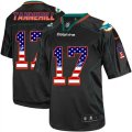 Miami Dolphins #17 Ryan Tannehill Elite Black USA Flag Fashion NFL Jersey