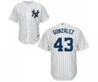 New York Yankees #43 Gio Gonzalez Replica White Home Baseball Jersey