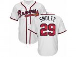 Atlanta Braves #29 John Smoltz Authentic White Team Logo Fashion Cool Base MLB Jersey