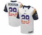 Los Angeles Rams #29 Eric Dickerson Elite White Road USA Flag Fashion Football Jersey