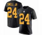 Pittsburgh Steelers #24 Benny Snell Jr. Black Rush Pride Name & Number T-Shirt