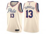 Philadelphia 76ers #13 Wilt Chamberlain Authentic Cream NBA Jersey - City Edition