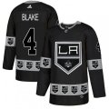 Los Angeles Kings #4 Rob Blake Authentic Black Team Logo Fashion NHL Jersey