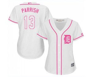 Women\'s Detroit Tigers #13 Lance Parrish Authentic White Fashion Cool Base Baseball Jersey