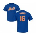 New York Mets #16 Dwight Gooden Royal Blue Name & Number T-Shirt