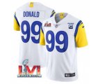 Los Angeles Rams #99 Aaron Donald White 2022 With C Patch Super Bowl LVI Vapor Limited Jersey