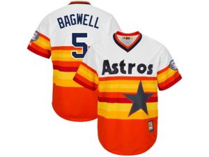 Houston Astros #5 Jeff Bagwell Majestic Orange Multi Fashion 2017 Hall of Fame Cooperstown Collection Patch Cool Base Jersey