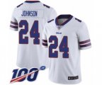 Buffalo Bills #24 Taron Johnson White Vapor Untouchable Limited Player 100th Season Football Jersey