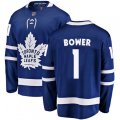 Toronto Maple Leafs #1 Johnny Bower Fanatics Branded Royal Blue Home Breakaway NHL Jersey