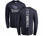 Tennessee Titans #17 Ryan Tannehill Navy Blue Backer Long Sleeve T-Shirt