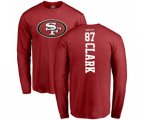 San Francisco 49ers #87 Dwight Clark Red Backer Long Sleeve T-Shirt