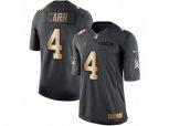 Oakland Raiders #4 Derek Carr Limited Black Gold Salute to Service NFL Jersey