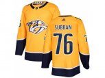 Nashville Predators #76 P.K Subban Yellow Home Authentic Stitched NHL Jersey