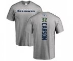 Seattle Seahawks #32 Chris Carson Ash Backer T-Shirt