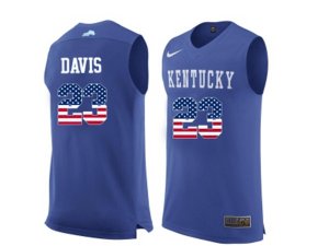 2016 US Flag Fashion Men\'s Kentucky Wildcats Anthony Davis #23 College Basketball Jersey - Royal Blue