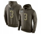 Seattle Seahawks #3 Russell Wilson Green Salute To Service Pullover Hoodie