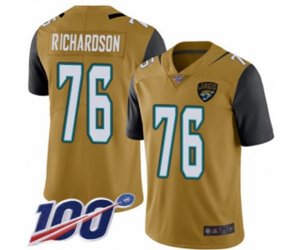 Jacksonville Jaguars #76 Will Richardson Limited Gold Rush Vapor Untouchable 100th Season Football Jersey
