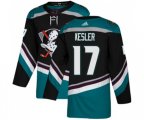 Anaheim Ducks #17 Ryan Kesler Authentic Black Teal Alternate Hockey Jersey