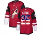 Arizona Coyotes #25 Thomas Steen Authentic Red USA Flag Fashion Hockey Jersey