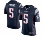 New England Patriots #5 Danny Etling Game Navy Blue Team Color Football Jersey