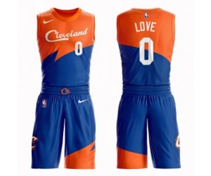 Cleveland Cavaliers #0 Kevin Love Swingman Blue Basketball Suit Jersey - City Edition