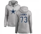 Dallas Cowboys #73 Joe Looney Ash Name & Number Logo Pullover Hoodie