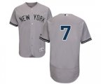 New York Yankees #7 Mickey Mantle Grey Road Flex Base Authentic Collection Baseball Jersey