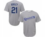 Kansas City Royals #21 Homer Bailey Replica Grey Road Cool Base Baseball Jersey